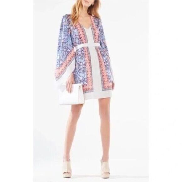 BCBGMAXAZRIA Jenissa Blossoms Kimono-Sleeve Wrap Dress XXS - Picture 1 of 8